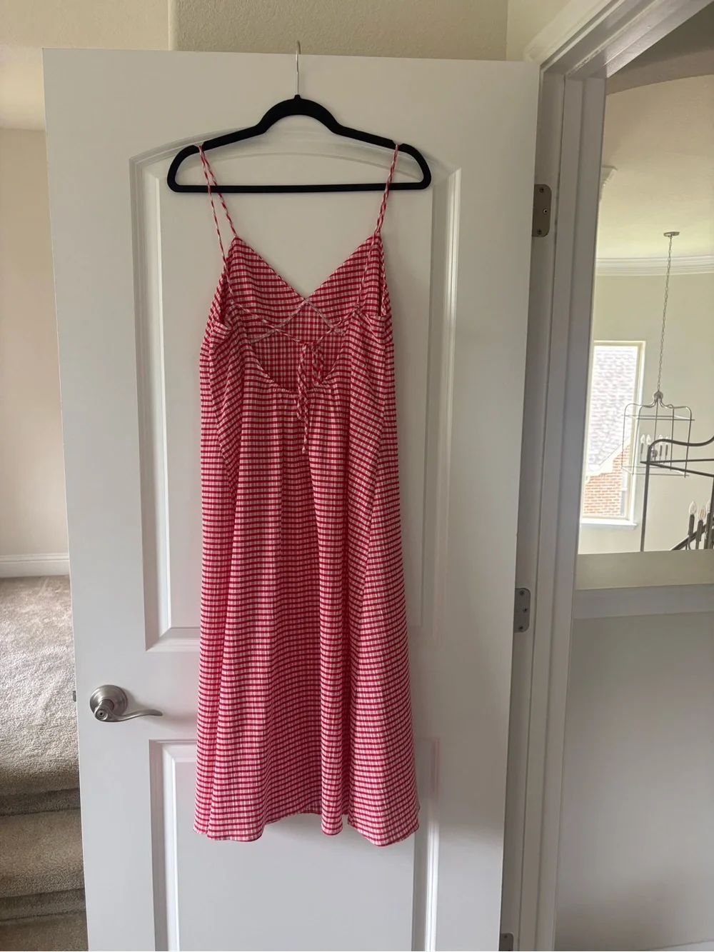 Mango Red Gingham Midi Slip Dress - Picture 2 of 3